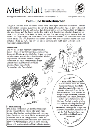 Palmbuschen Merkblatt